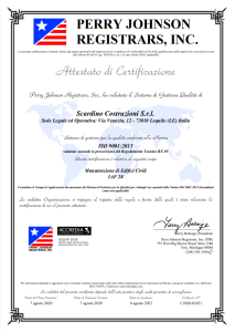 Certificazione Perry Johnson ISO 9001:2015 Scardino Costruzioni